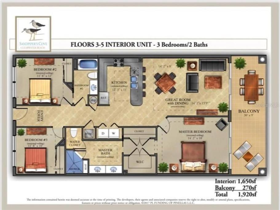 Apartment Waterfront -3br - 2kings -pool Balcony - *